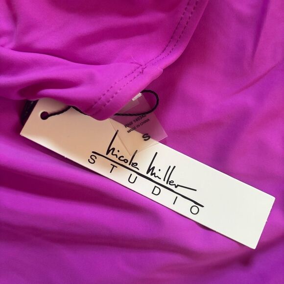 NWT Nicole Miller Racerback Purple Glo One-Piece | Stylish - Picture 5 of 5